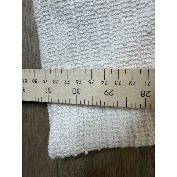 ZARA Pants Womens Medium Ivory Textured Boucle Knit Flare Leg Pull On Lounge - Picture 4 of 7